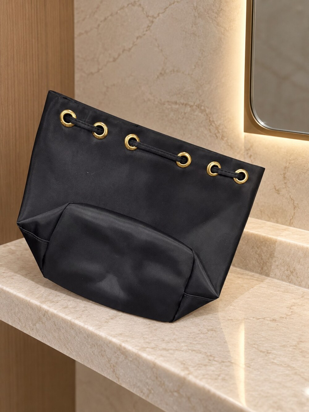 Prada Black Drawstring Makeup Bag | Travel Organizer - Picture 3 of 6